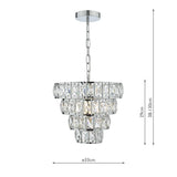 Cerys Single Pendant Polished Chrome Crystal CER0150 thumbnail 6
