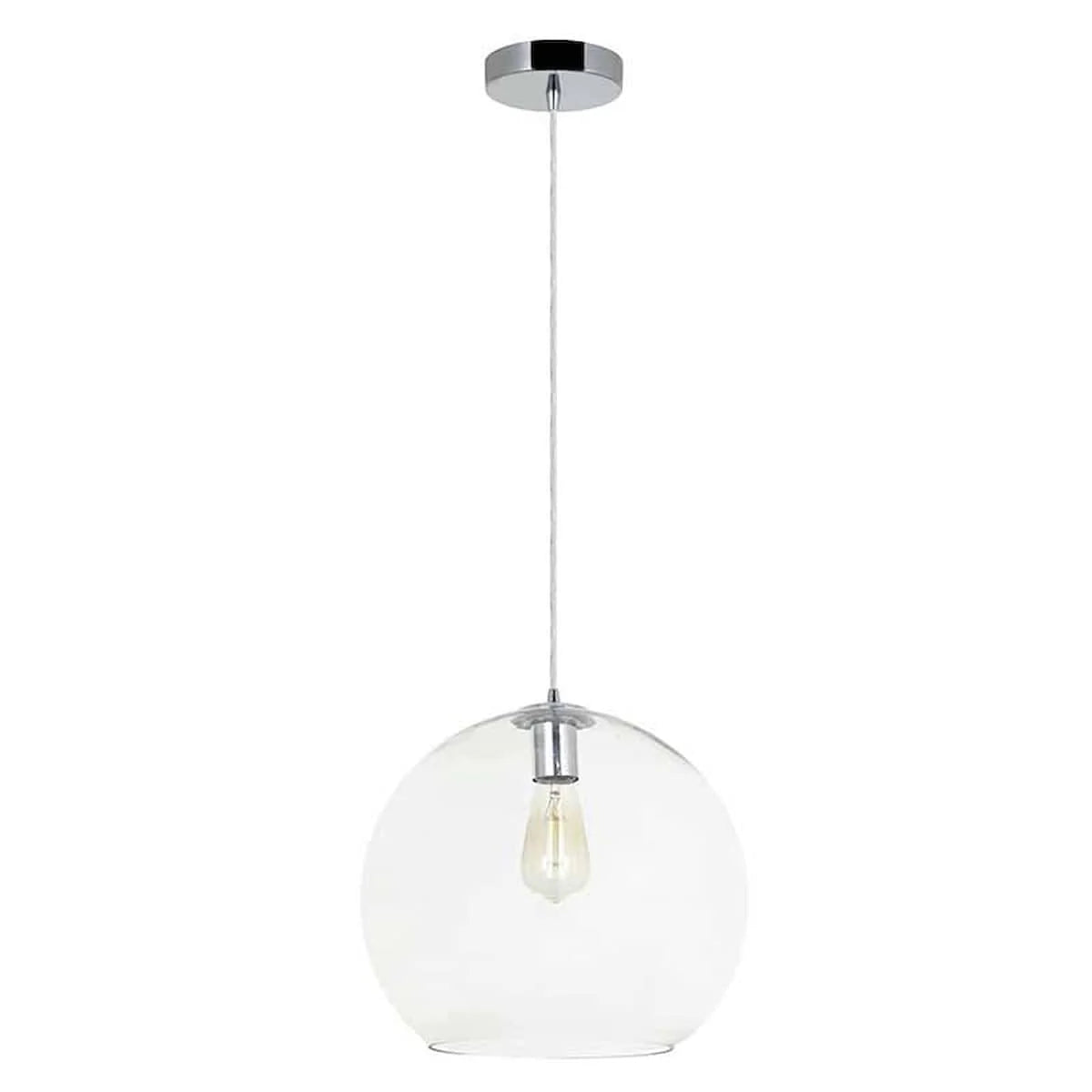 CLEAR GLOBE SINGLE GLASS PENDANT |PFGLOBE350/CL - Peter Murphy Lighting & Electrical Ltd