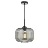 Demarius 1 Light Pendant Black and Smoked Glass thumbnail 6
