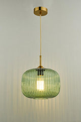 Demarius 1 Light Pendant Green Glass Bronze Detail thumbnail 3