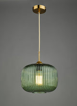 Demarius 1 Light Pendant Green Glass Bronze Detail thumbnail 4