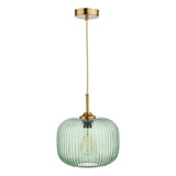 Demarius 1 Light Pendant Green Glass Bronze Detail thumbnail 5