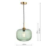 Demarius 1 Light Pendant Green Glass Bronze Detail thumbnail 8