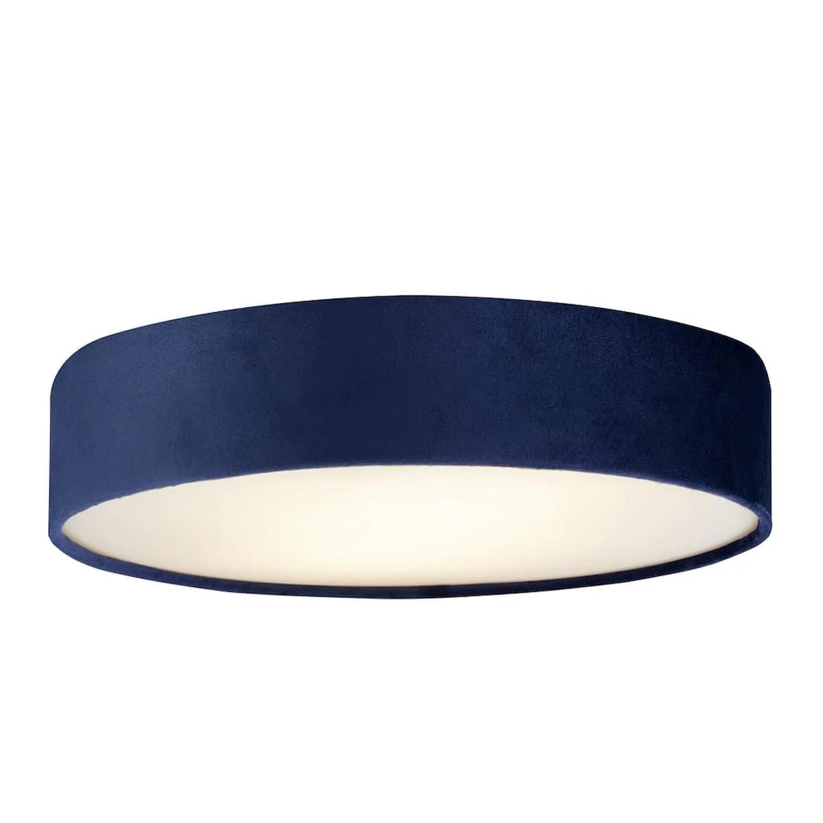 DRUM 2 3LT FLUSH CEILING LIGHT - BLUE VELVET SHADE 23298-3BL - Peter Murphy Lighting & Electrical Ltd