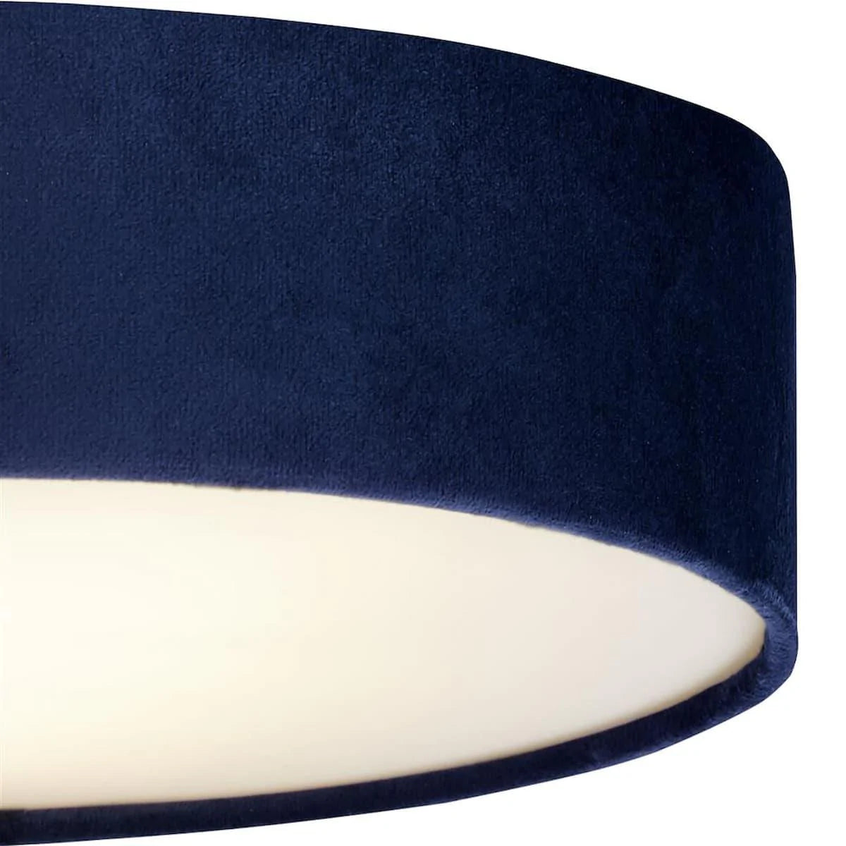 DRUM 2 3LT FLUSH CEILING LIGHT - BLUE VELVET SHADE 23298-3BL - Peter Murphy Lighting & Electrical Ltd