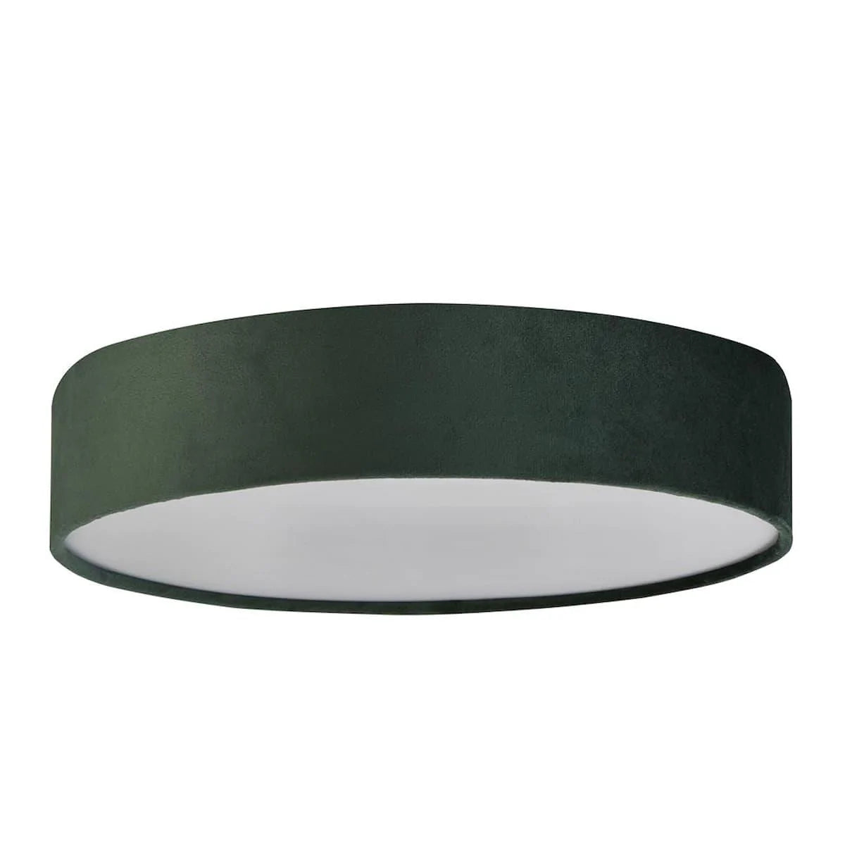 DRUM 2 3LT FLUSH CEILING LIGHT - GREEN VELVET SHADE 23298-3GR - Peter Murphy Lighting & Electrical Ltd