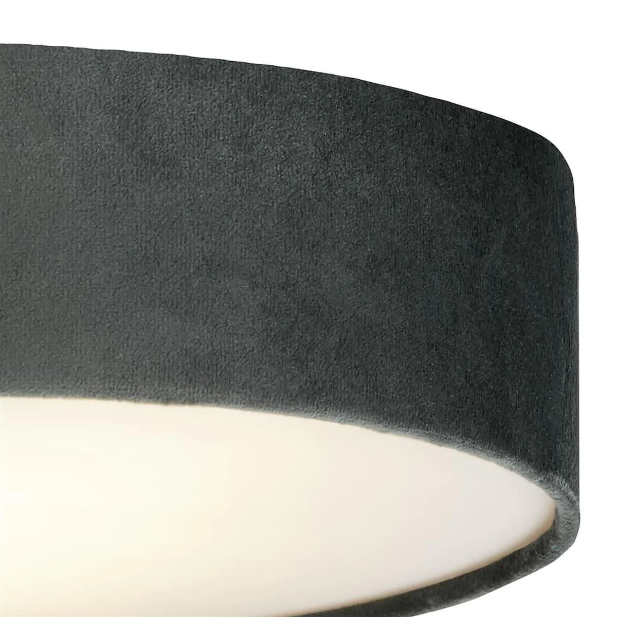 DRUM 2 3LT FLUSH CEILING LIGHT - GREY VELVET SHADE 23298-3GY - Peter Murphy Lighting & Electrical Ltd