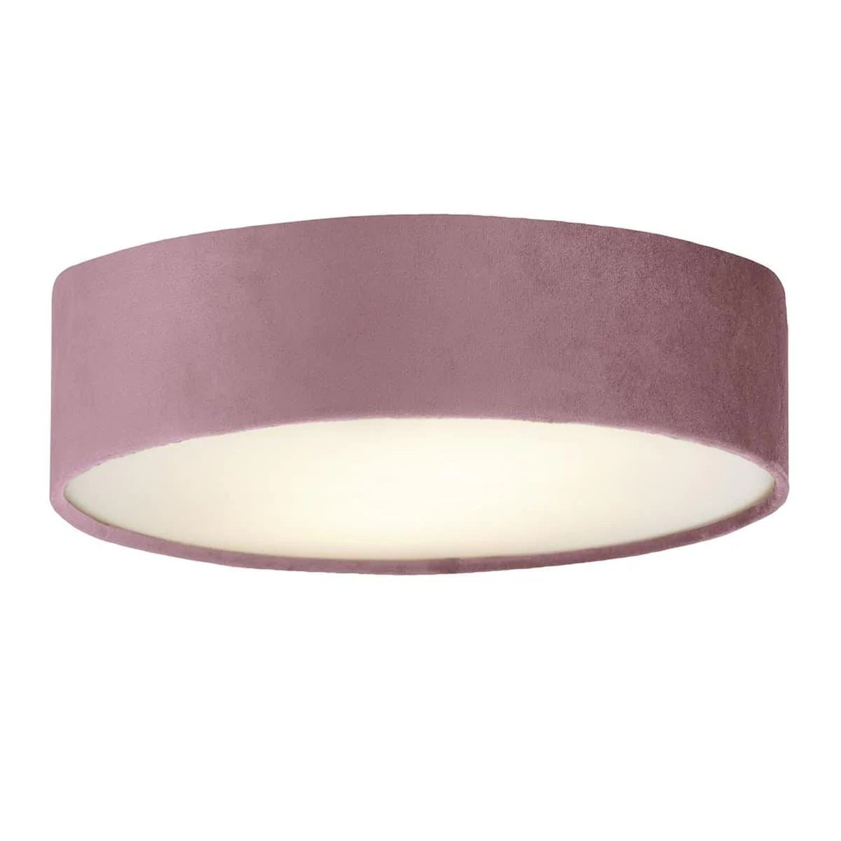 DRUM 2 3LT FLUSH CEILING LIGHT - PINK VELVET SHADE 23298-2PI - Peter Murphy Lighting & Electrical Ltd