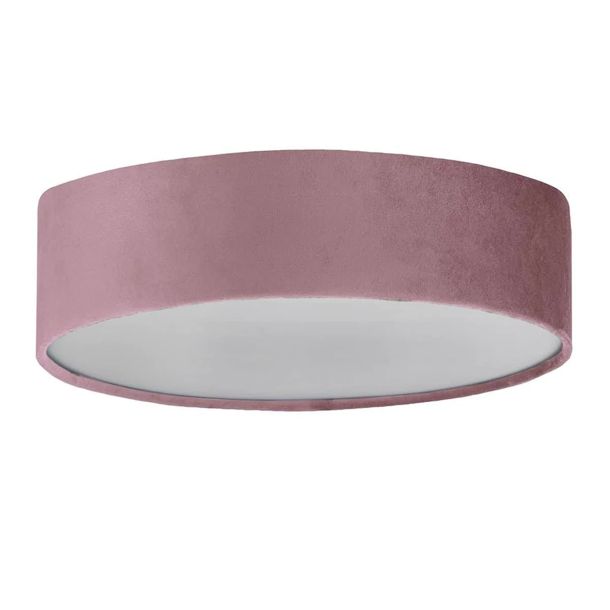 DRUM 2 3LT FLUSH CEILING LIGHT - PINK VELVET SHADE 23298-2PI - Peter Murphy Lighting & Electrical Ltd