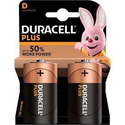 DURACELL LR20/MN1300 D Plus Batteries - Pack of 2 - Peter Murphy Lighting & Electrical Ltd