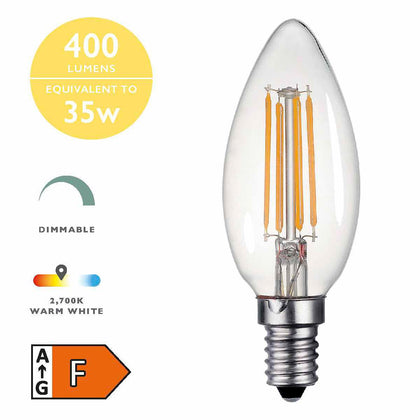 E14 LED DIM LAMP 4W 400LM