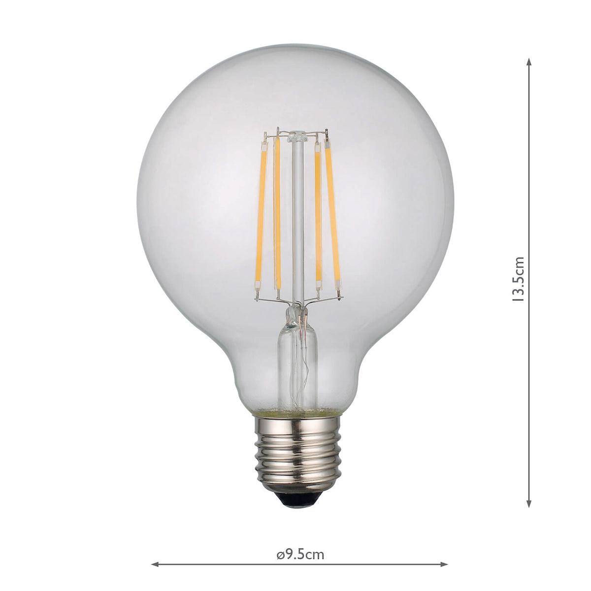E27 Led Dim Med Globe Lamp 6w 700lm Clear - Peter Murphy Lighting & Electrical Ltd
