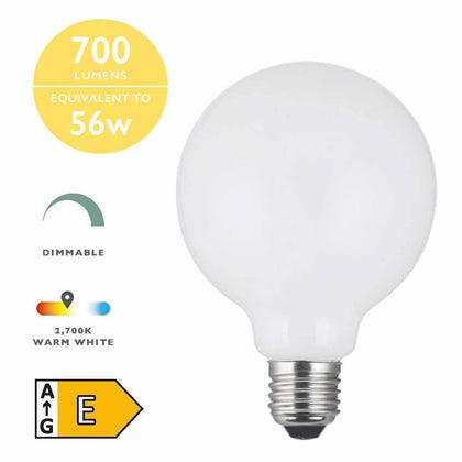 E27 Led Dim Med Globe Lamp 6w 750lm Opal