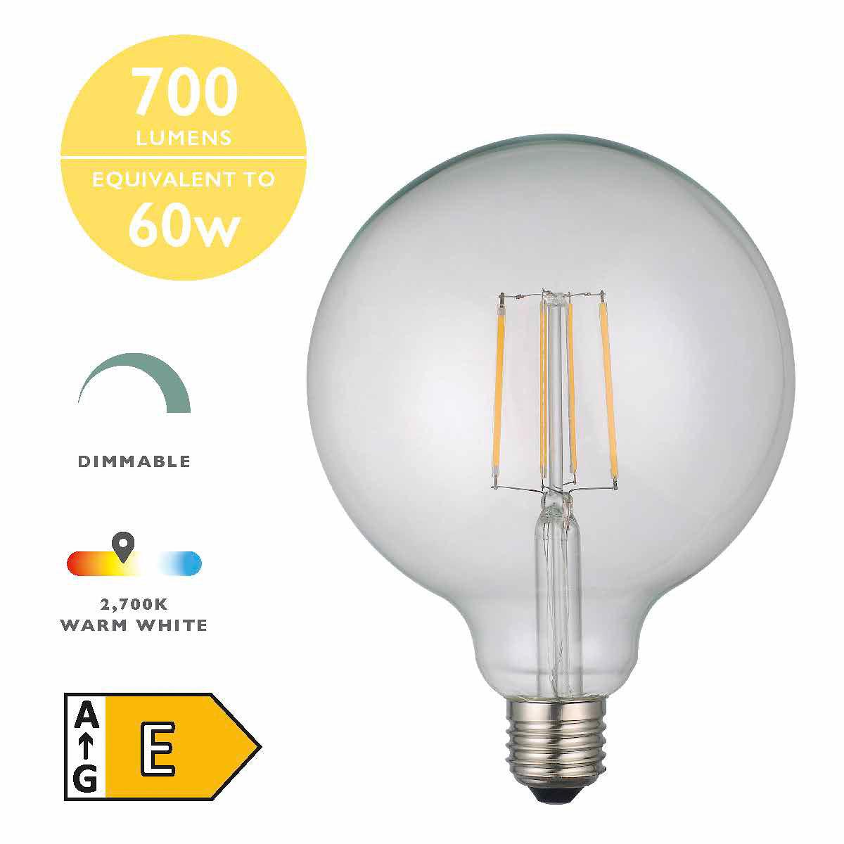 E27 LED Large Globe Filament Lamp - Peter Murphy Lighting & Electrical Ltd
