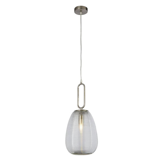 ELIXIR CEILING PENDANT - SATIN NICKEL & CLEAR GLASS 43581-1SN