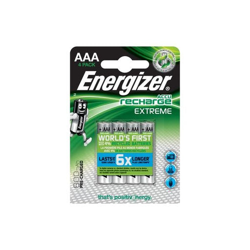 Energizer 4x AAA Rechargeable Extreme Ni-MH Batteries 800mAh - Peter Murphy Lighting & Electrical Ltd