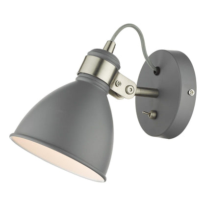 Frederick Single Wall Light Dark Grey Satin Chrome-FRE0737