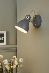 Frederick Single Wall Light Dark Grey Satin Chrome-FRE0737 thumbnail 2