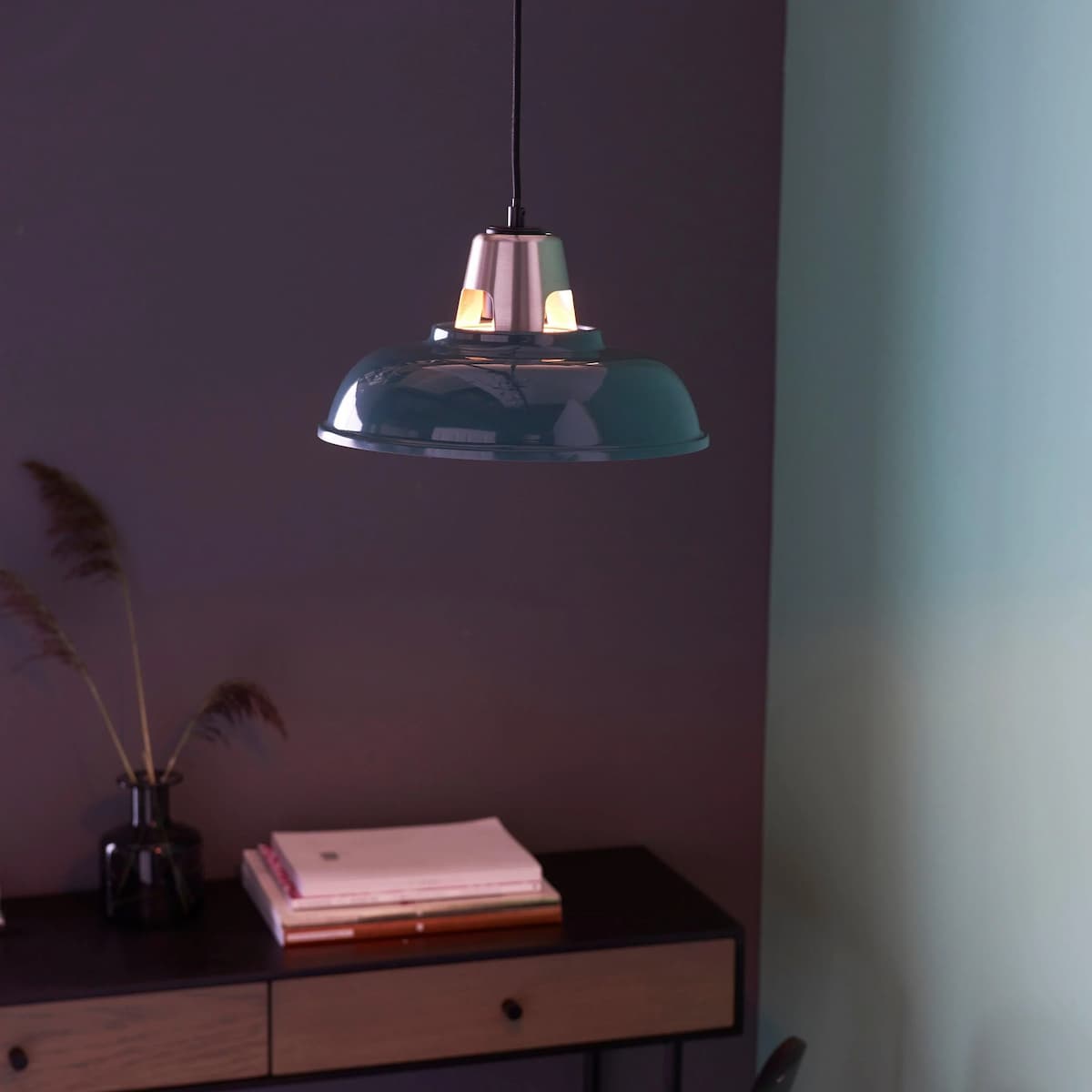 Henley Pendant green shade 80661