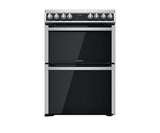 HOTPOINT, 60cm, Electric, Double Oven, Ceramic Cooker, Inox, HDM67V8D2CX/UK thumbnail 1