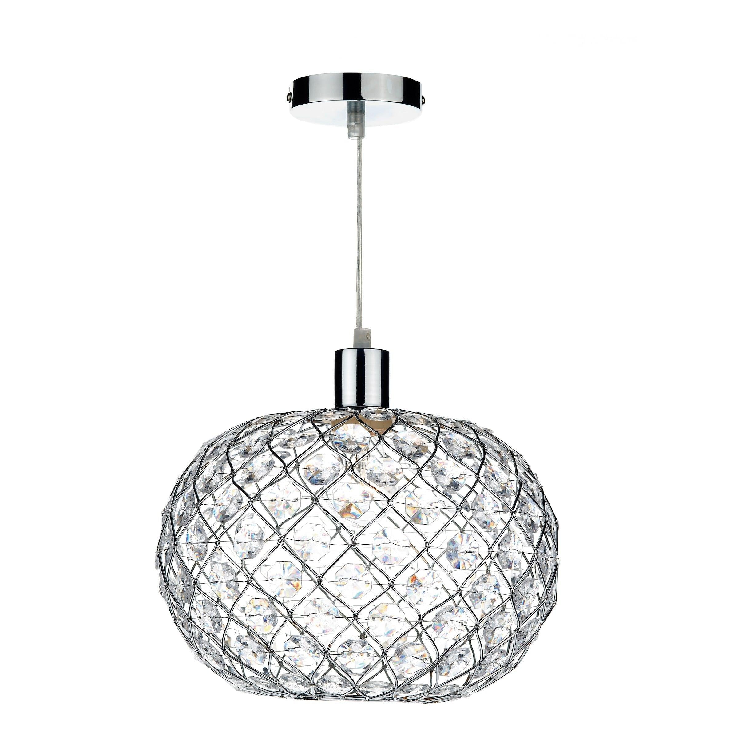 Juanita Easy Fit Pendant Polished Chrome Acrylic - Peter Murphy Lighting & Electrical Ltd