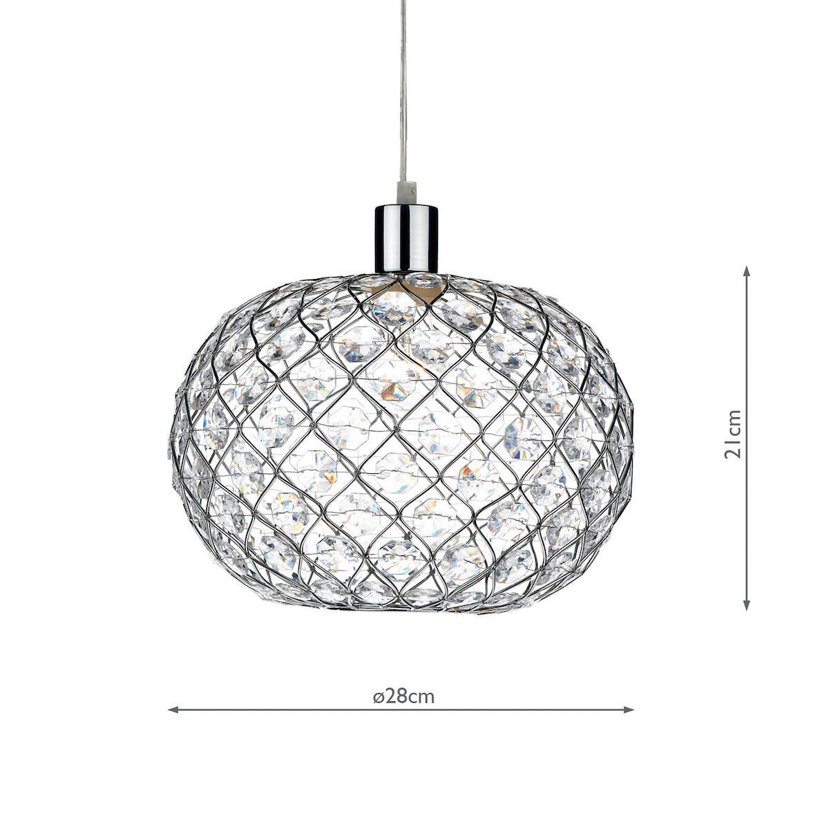 Juanita Easy Fit Pendant Polished Chrome Acrylic - Peter Murphy Lighting & Electrical Ltd