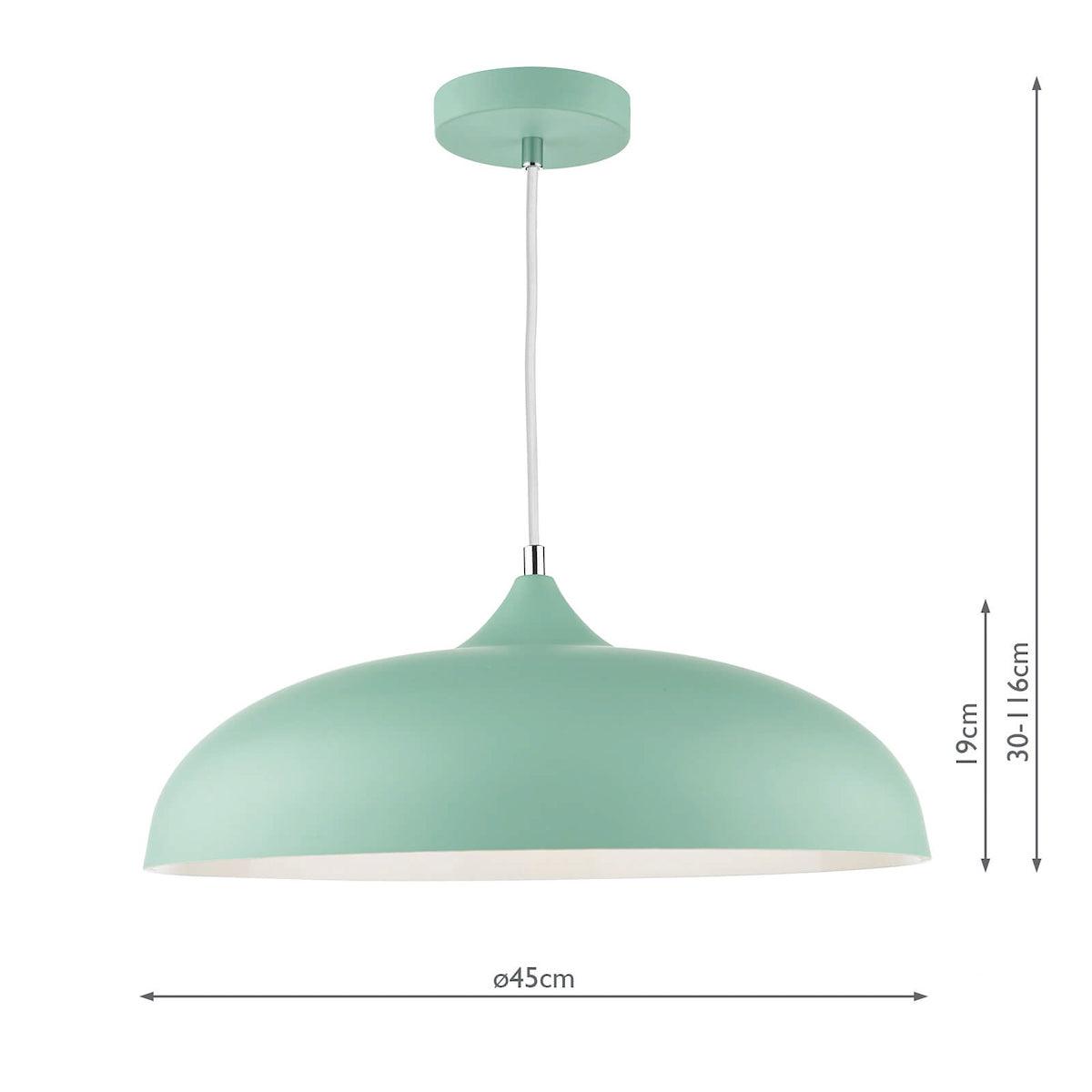 Kaelan 1 Light Pendant Matt Pale Green - Peter Murphy Lighting & Electrical Ltd