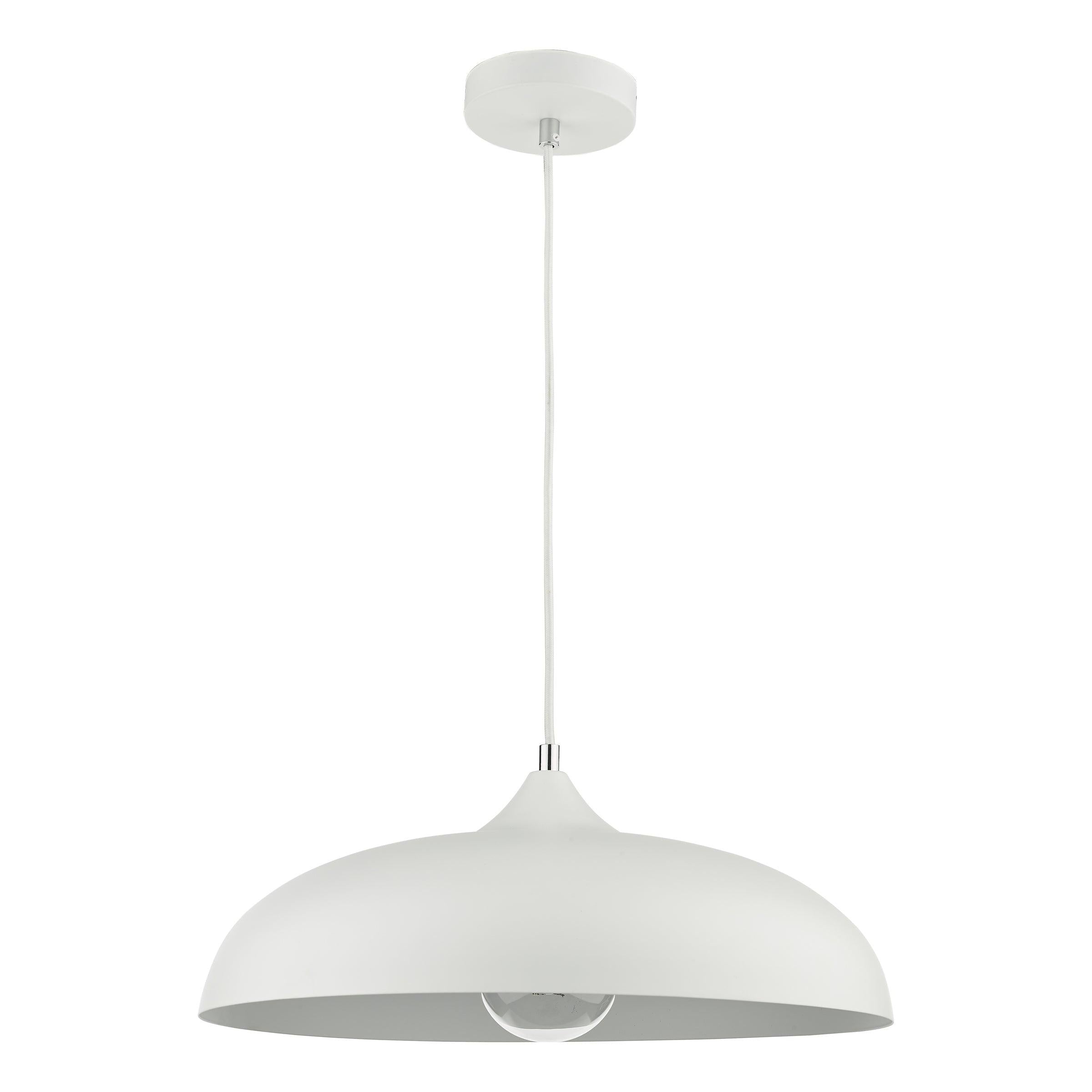 Kaelan 1 Light Single Pendant White - Peter Murphy Lighting & Electrical Ltd