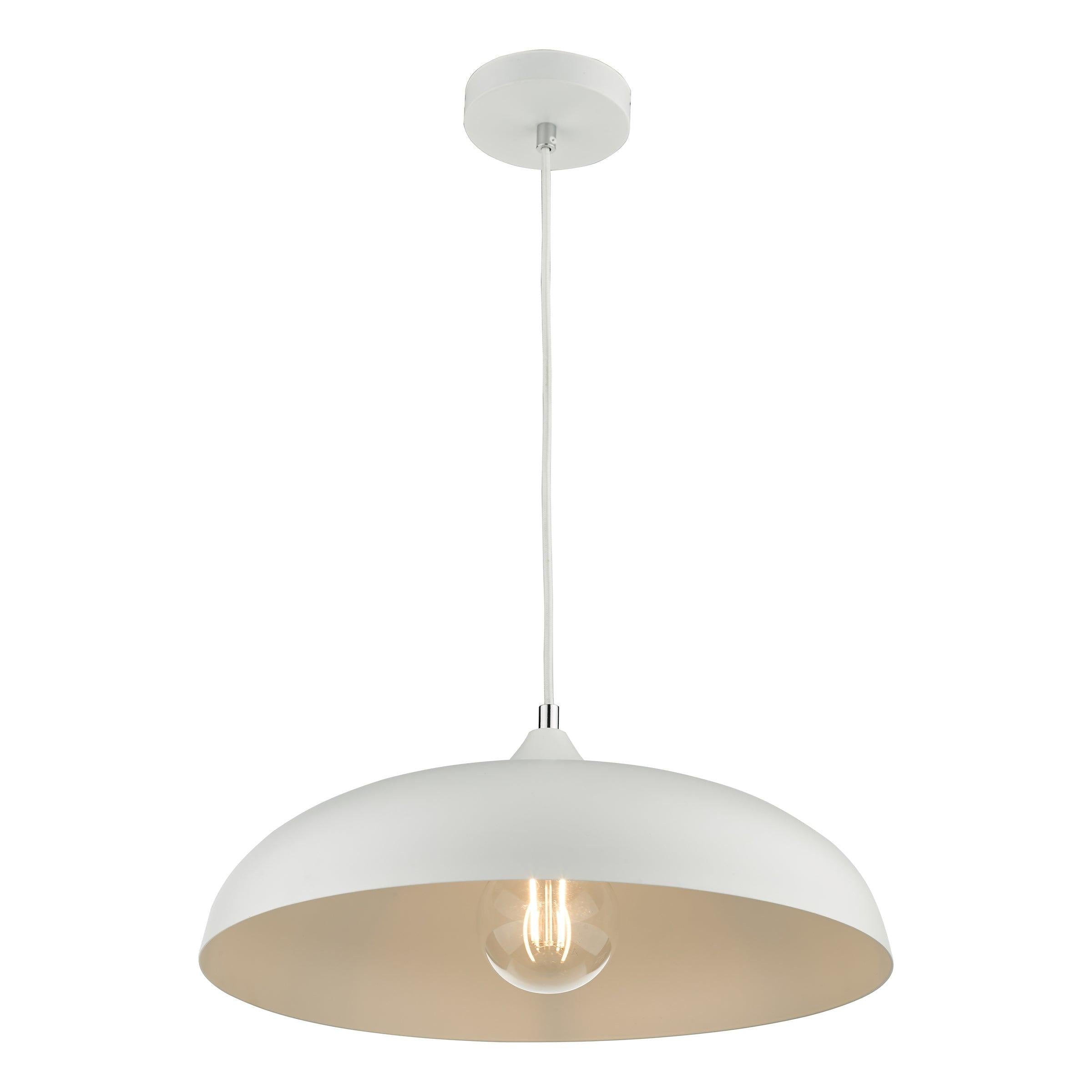 Kaelan 1 Light Single Pendant White - Peter Murphy Lighting & Electrical Ltd