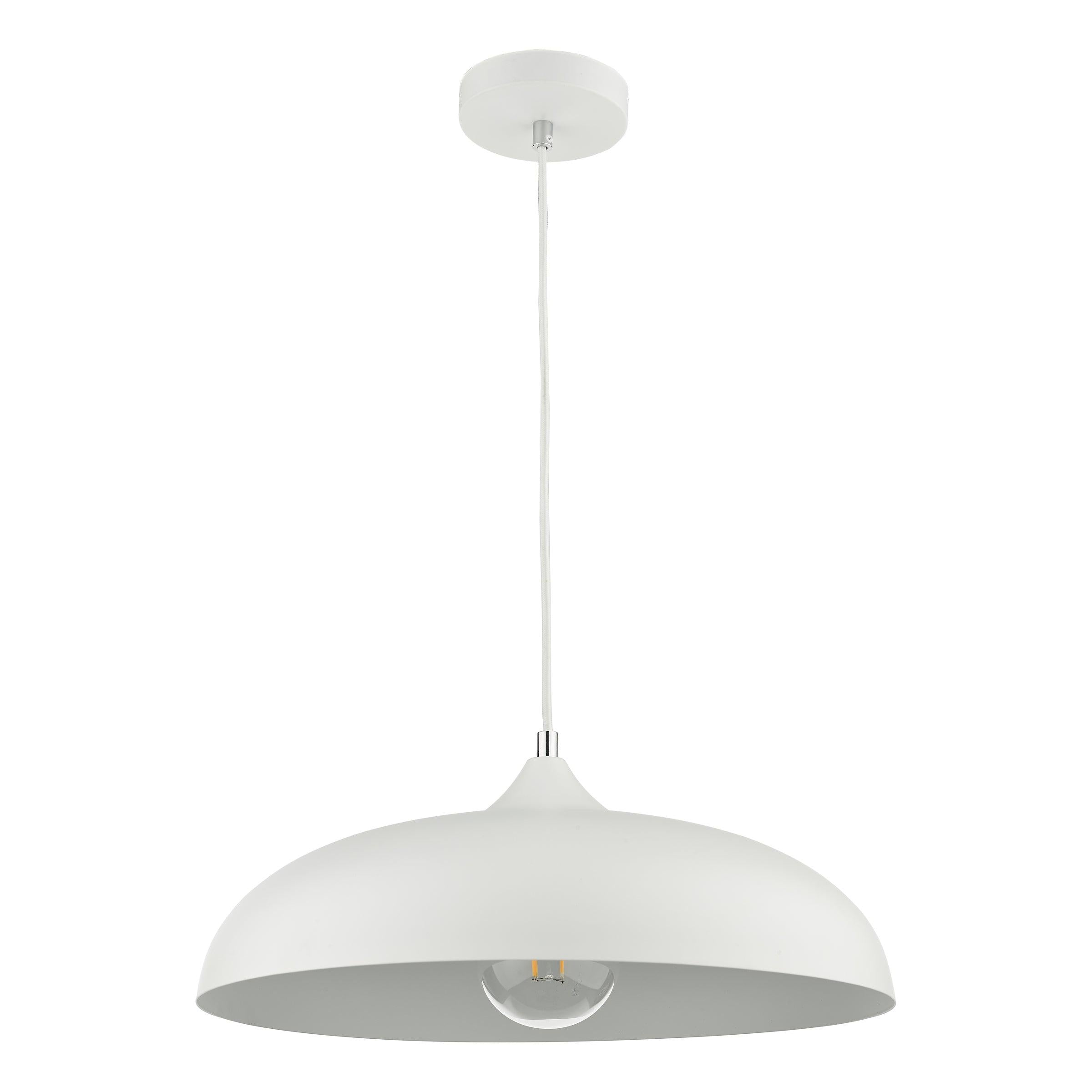 Kaelan 1 Light Single Pendant White - Peter Murphy Lighting & Electrical Ltd