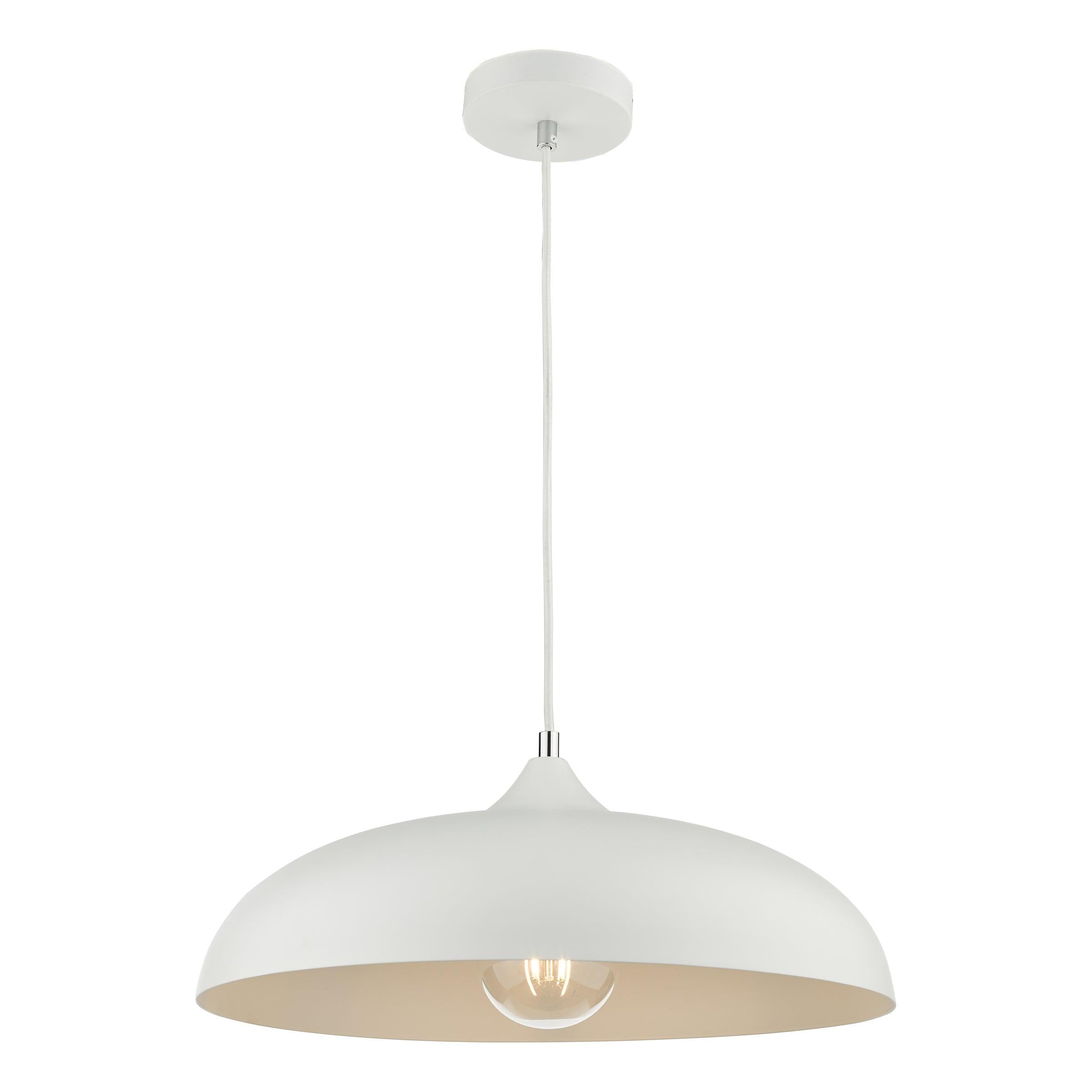 Kaelan 1 Light Single Pendant White - Peter Murphy Lighting & Electrical Ltd