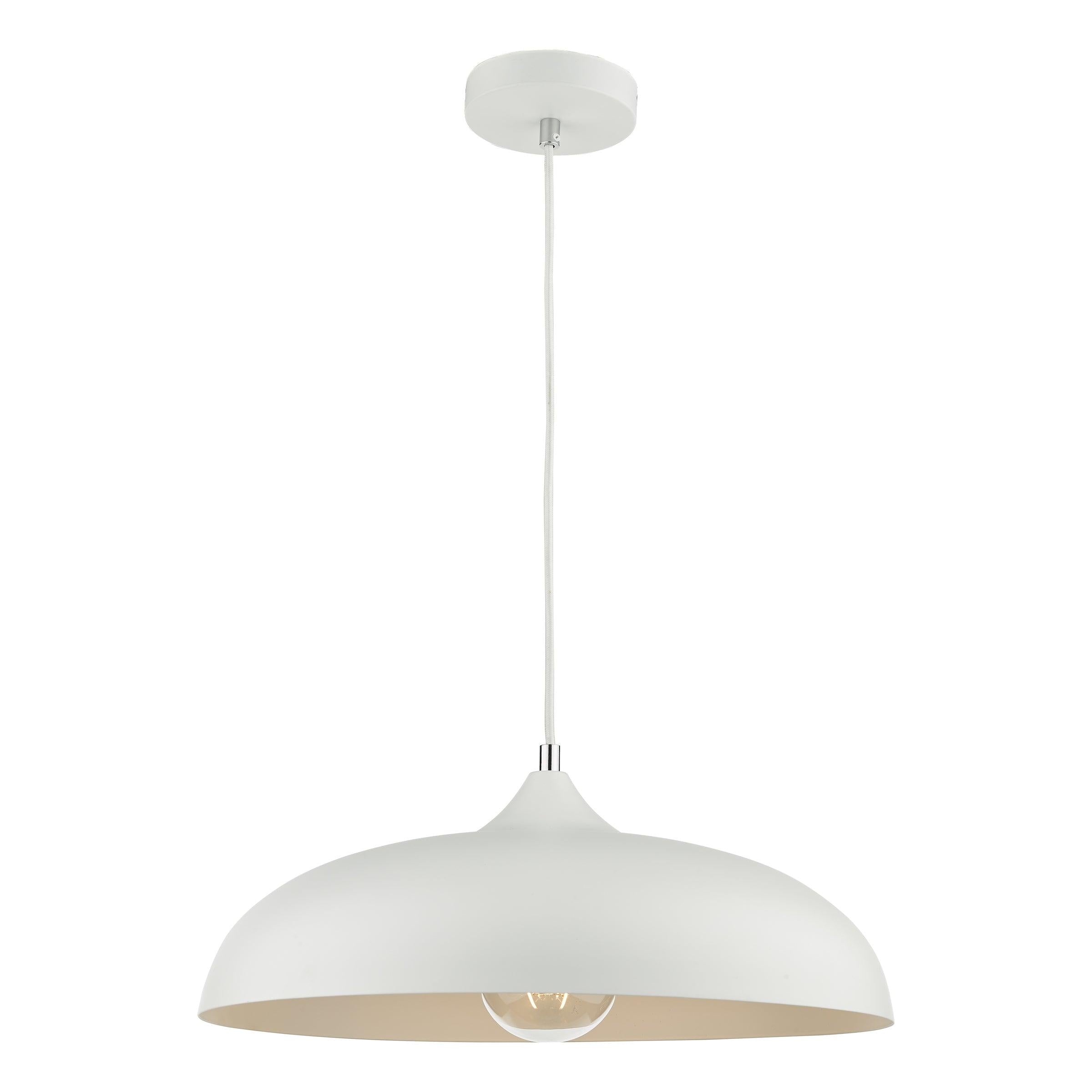 Kaelan 1 Light Single Pendant White - Peter Murphy Lighting & Electrical Ltd