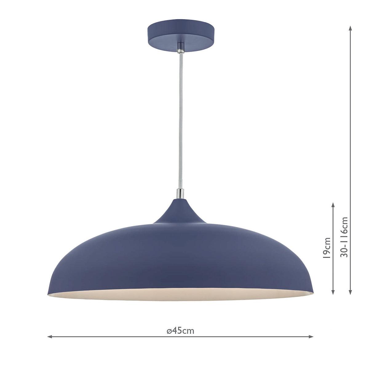 Kaelan 1lt Pendant Blue & White - Peter Murphy Lighting & Electrical Ltd