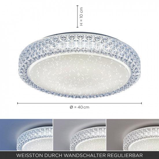 LED ceiling light in starry sky optics with light color control including dimming function via wall switch - Peter Murphy Lighting & Electrical Ltd
