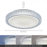 LED ceiling light in starry sky optics with light color control including dimming function via wall switch thumbnail 2