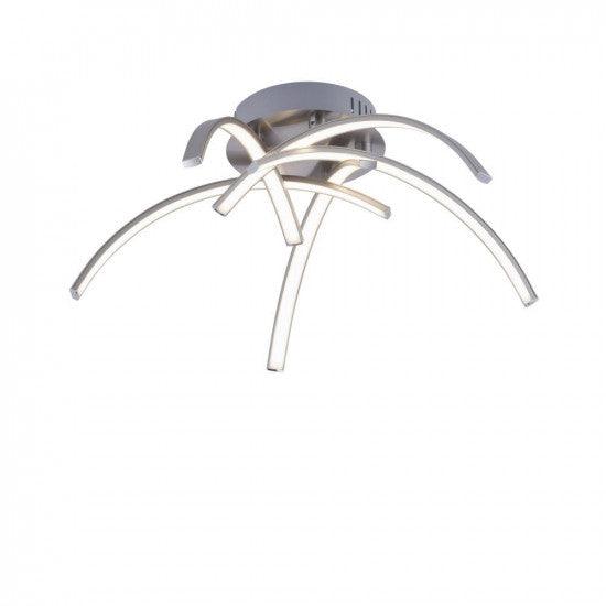 LED ceiling light in steel color with five curved light arms - Peter Murphy Lighting & Electrical Ltd