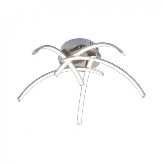 LED ceiling light in steel color with five curved light arms - Peter Murphy Lighting & Electrical Ltd