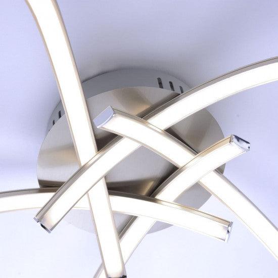 LED ceiling light in steel color with five curved light arms - Peter Murphy Lighting & Electrical Ltd