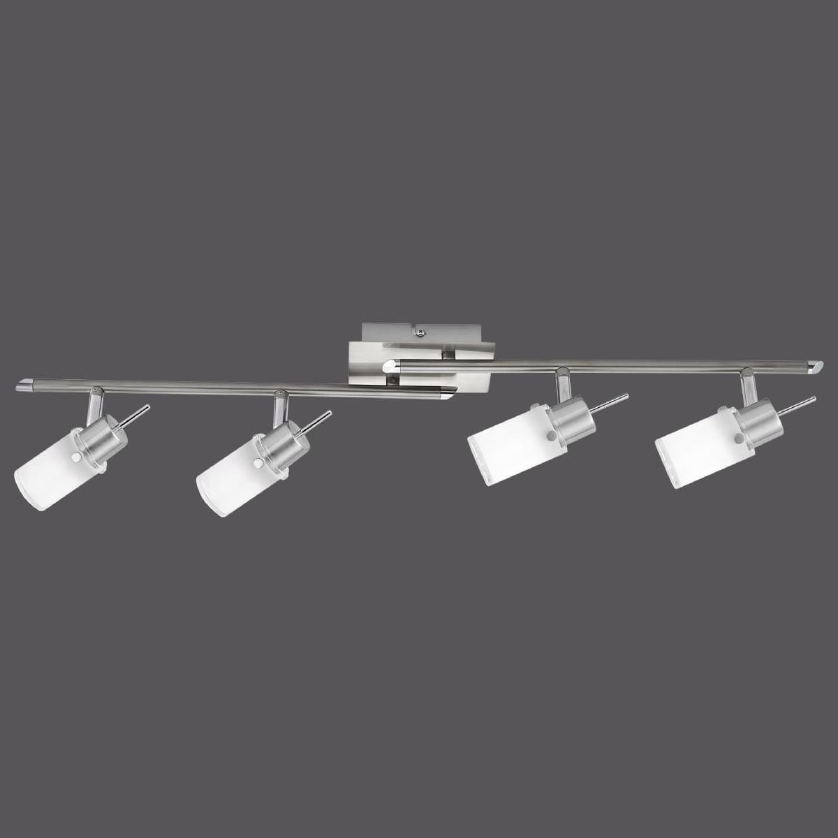 LED ceiling light in steel with 4 adjustable light heads and warm white light color shines glare-free - Peter Murphy Lighting & Electrical Ltd