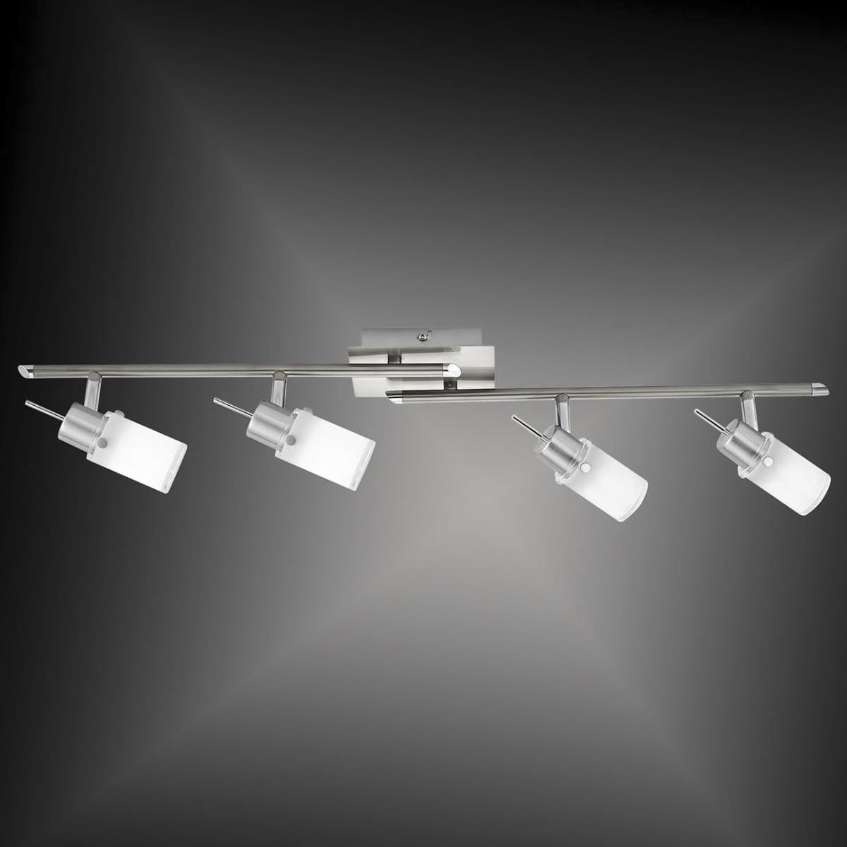LED ceiling light in steel with 4 adjustable light heads and warm white light color shines glare-free - Peter Murphy Lighting & Electrical Ltd