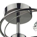 Luther 4 Light Semi Flush complete with Crystal Glass Black Chrome thumbnail 4
