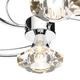 Luther 4 Light Semi Flush complete with Crystal Glass Polished Chrome thumbnail 2