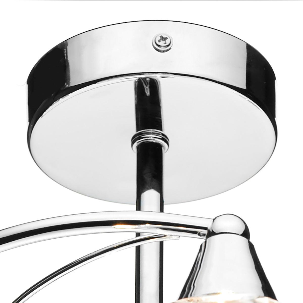 Luther 4 Light Semi Flush complete with Crystal Glass Polished Chrome - Peter Murphy Lighting & Electrical Ltd