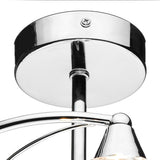 Luther 4 Light Semi Flush complete with Crystal Glass Polished Chrome thumbnail 3