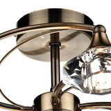 Luther 6 Light Semi Flush complete with Crystal Glass Antique Brass thumbnail 2