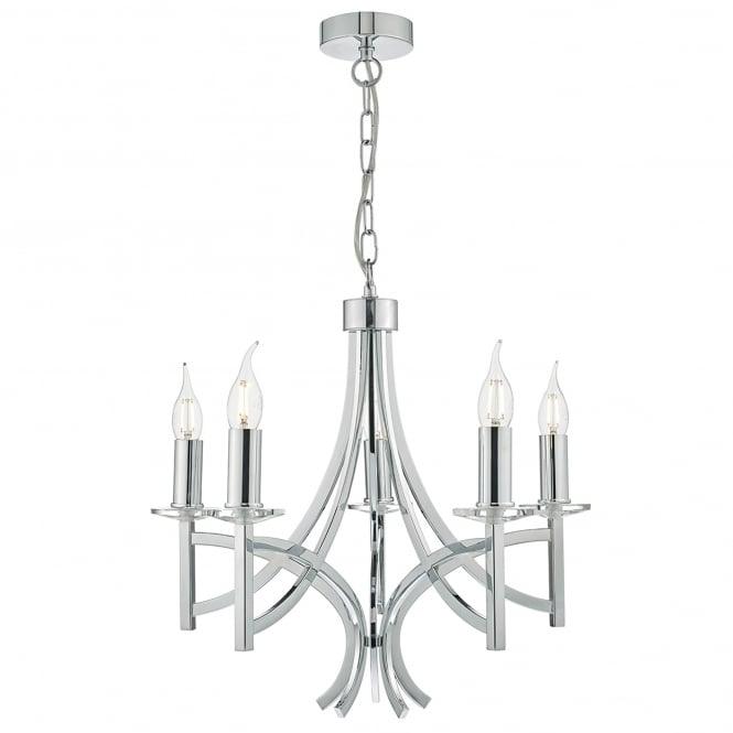 Lyon 5lt Pendant Polished Chrome & Crystal - Peter Murphy Lighting & Electrical Ltd