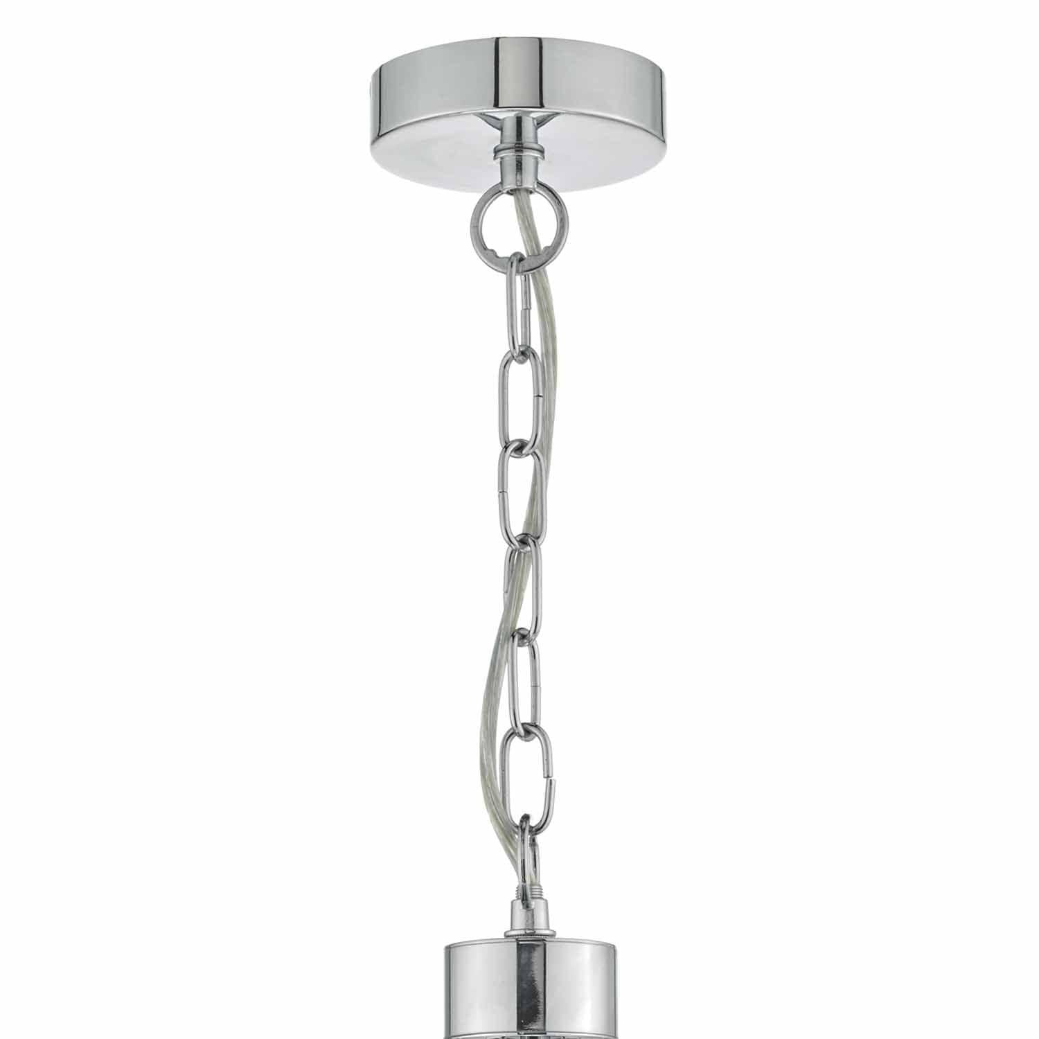 Lyon 5lt Pendant Polished Chrome & Crystal - Peter Murphy Lighting & Electrical Ltd