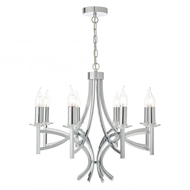 Lyon 8lt Pendant Polished Chrome & Crystal - Peter Murphy Lighting & Electrical Ltd
