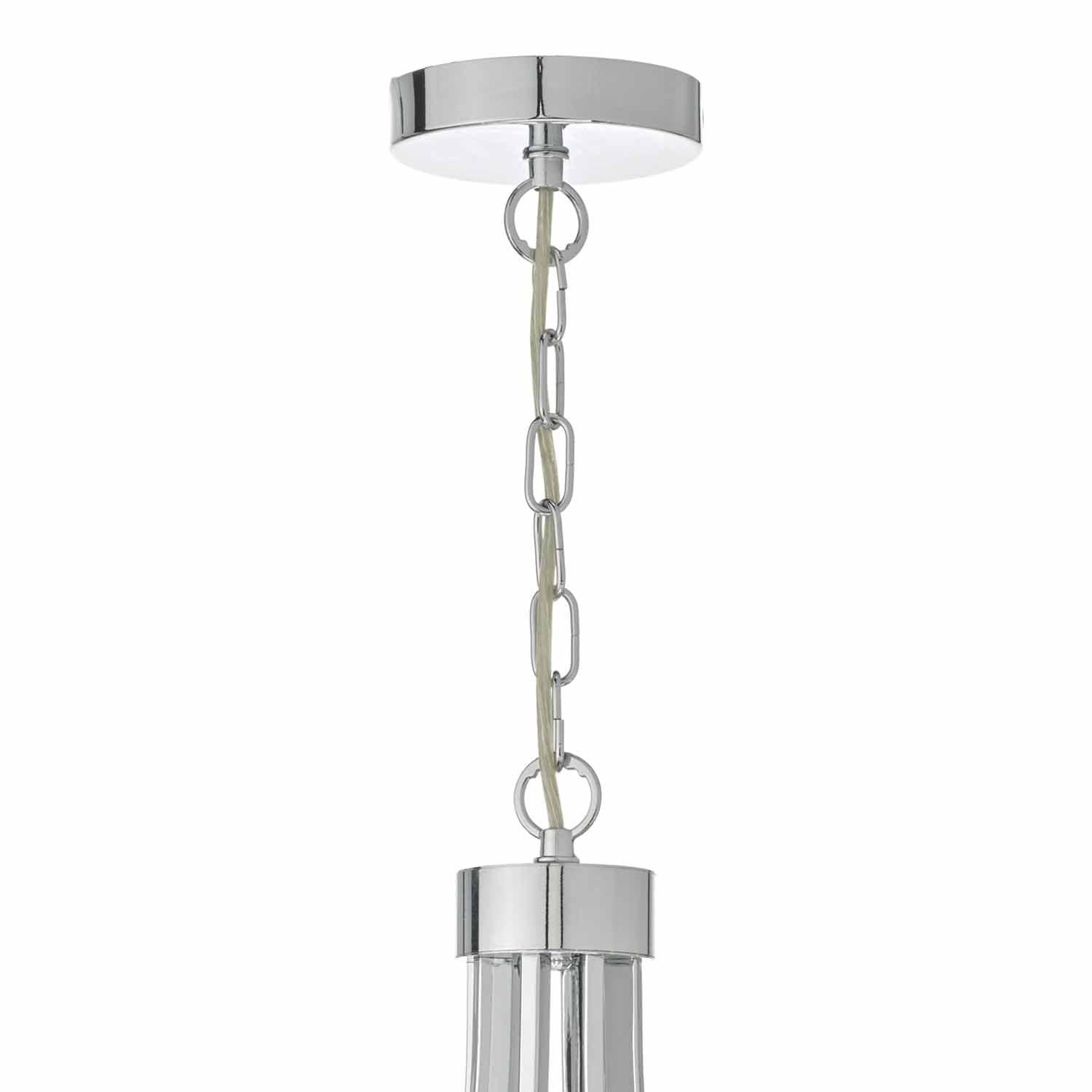 Lyon 8lt Pendant Polished Chrome & Crystal - Peter Murphy Lighting & Electrical Ltd