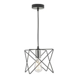 Midi 1 Light Pendant Black and Polished Chrome thumbnail 1